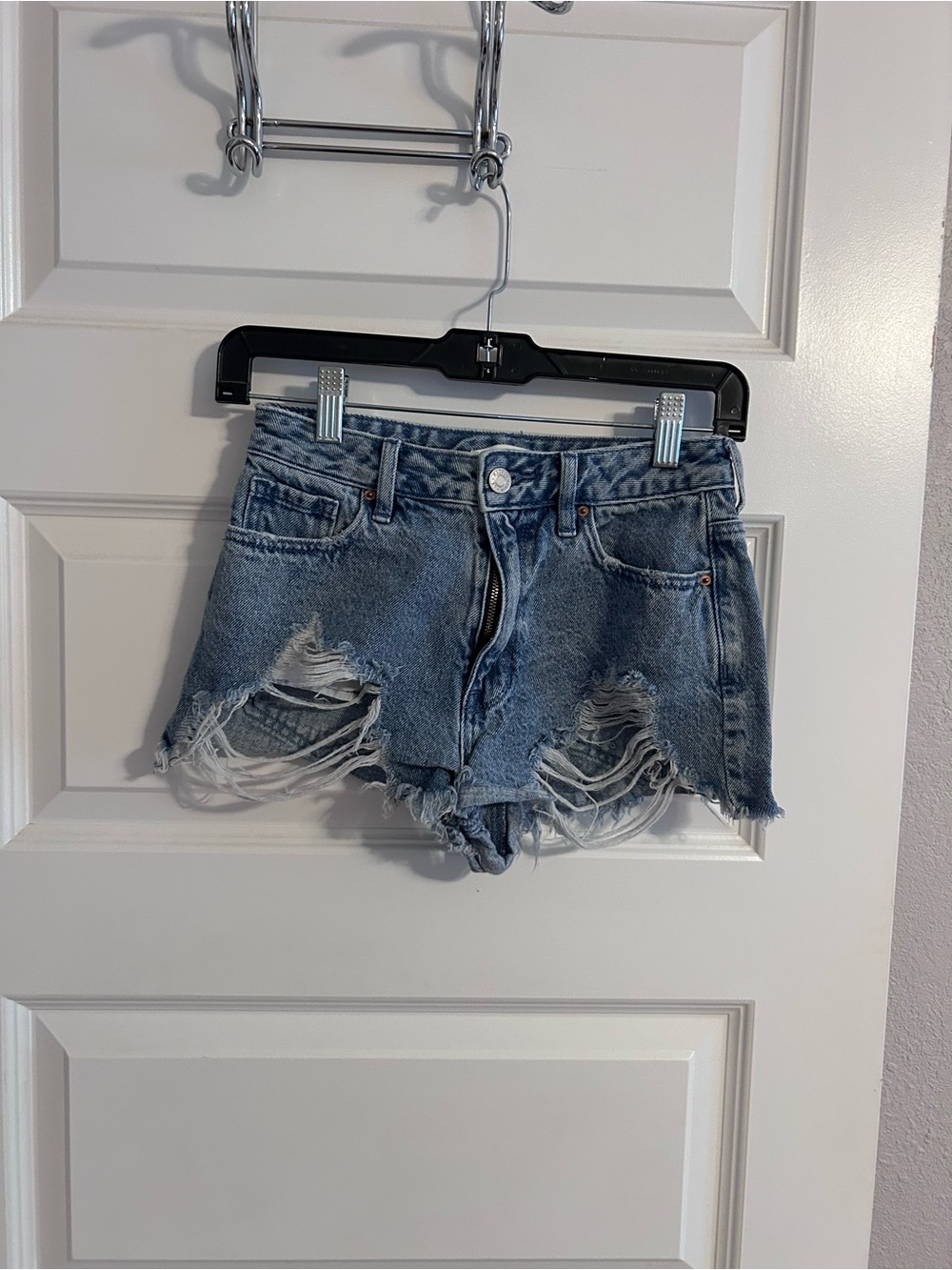 PacSun Light Blue Distressed Denim Cutoff Shorts